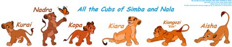 All The Cubs Of Simba And Nala By Pacster13 On Deviantart