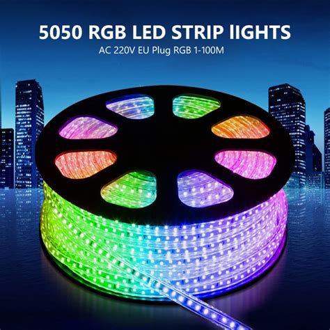 110v220v Smd 5050 Chips Flexible Led Strip Multicolor Rgb Led Strip Of