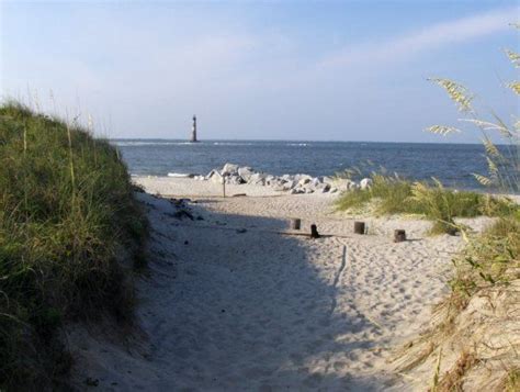 View Of The Morris Island Lighthouse From The Washout At Folly Beach