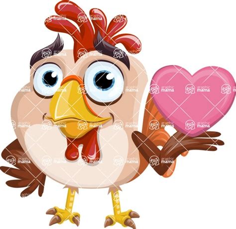 Rooster Cartoon Vector Character Aka Mr Cock A Doodle Doo Show Love Graphicmama