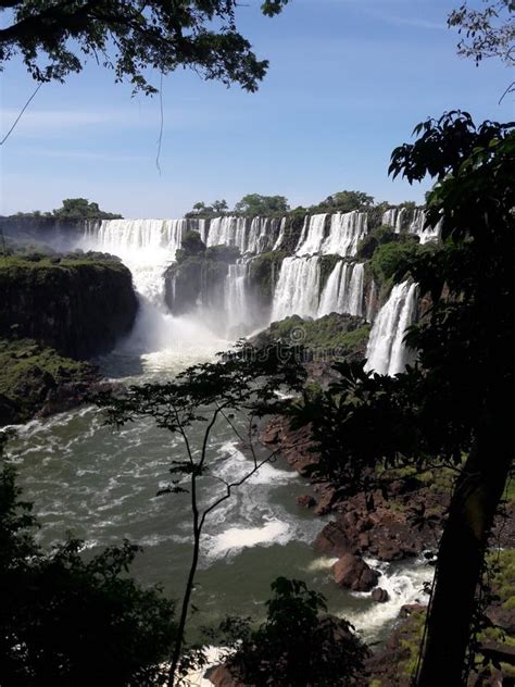 Iguazu Falls Waterfalls Between Argentina And Brazil Stock Photo