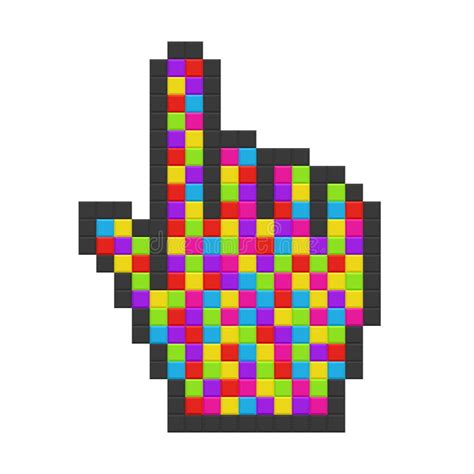 Abstract Colorful Pixelated Computer Cursor Stock Vector Illustration