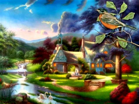 .fantasy art,summer you can download or save summer fantasy art 2560x1440 wallpaper art hd wallpaper or share your opinion using the comment form below you can crop & download the wallpaper by. bird Cottage Summer Cottage - Abstract 3D and CG HD Desktop Wallpaper