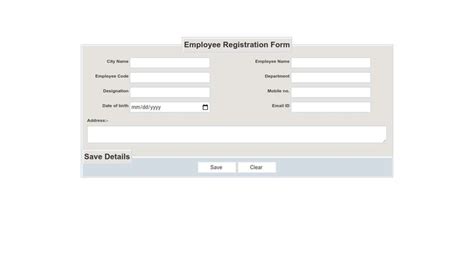 Employee Registration Form