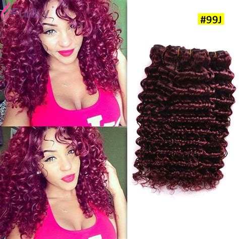 Burgundy Deep Wave Brazilian Hair Ombre Deep Weave Virgin Hair Cheap Wet And Wavy Human Hair 99j