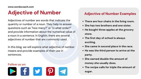Adjectives Of Number Word Coach