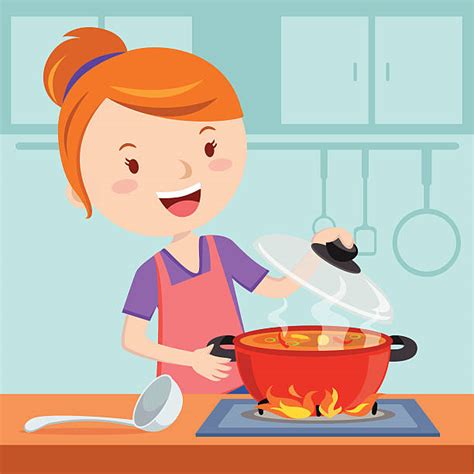 570x772 agatha in the kitchen drawing woman portrait cooking 21x15cm. Mother cooking in the kitchen clipart » Clipart Station