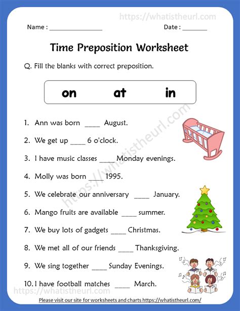 Time Preposition Worksheets For 5th Grade Your Home Teacher