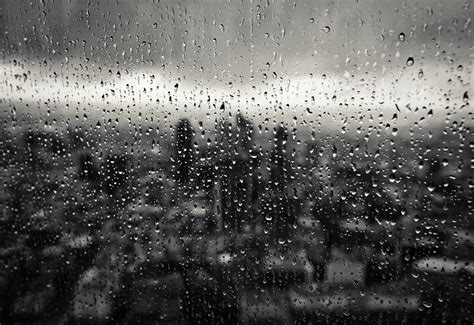 Rain Drops On Window City View Desktop Wallpaper