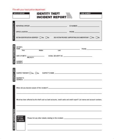 Free Incident Report Samples In Ms Word Pdf Excel