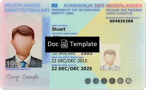 Netherlands Id Card Template Psd Psd Templates