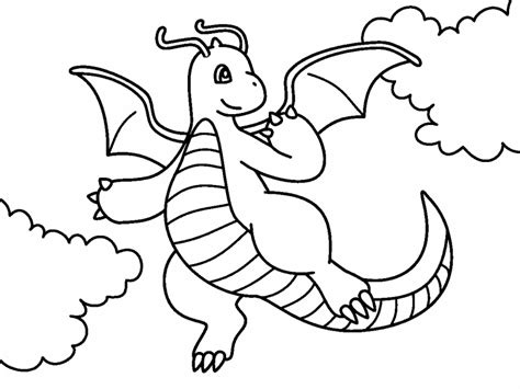Download our pokemon coloring pages free! Dragonite Pokemon coloring page - Coloring Pages 4 U