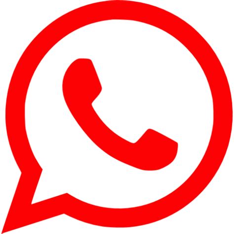 Red Whatsapp Icon Free Red Site Logo Icons