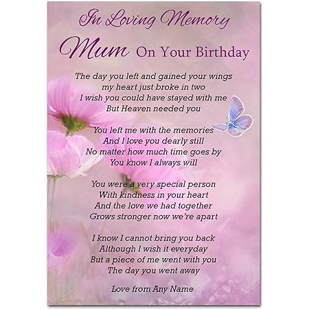 Loving Memory Open Graveside Memorial Card Special Mum X