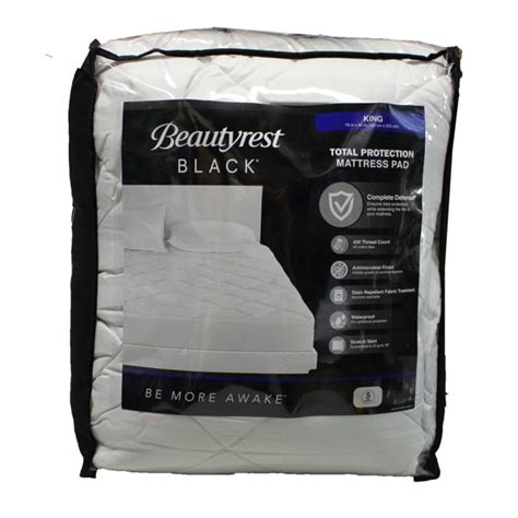 The three black designs have a medium feel, save for the comfort+cooling. Beautyrest Black Total Protection Mattress Pad King ...