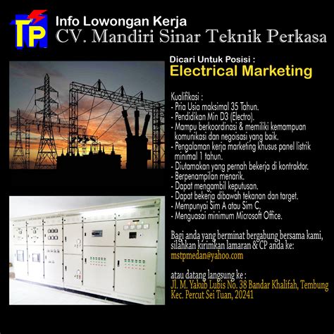 Bandung, tasikmalaya, sukabumi, cirebon, purwakarta c. Info Loker Medan CV MANDIRI SINAR TEKNIK PERKASA ...