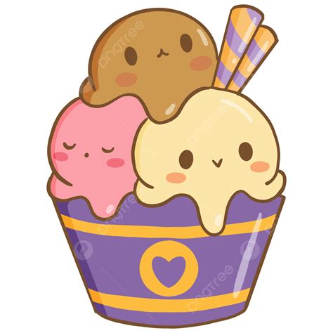 Cute Ice Cream Illustration Cute Ice Cream Illustration Png And Vector With Transparent