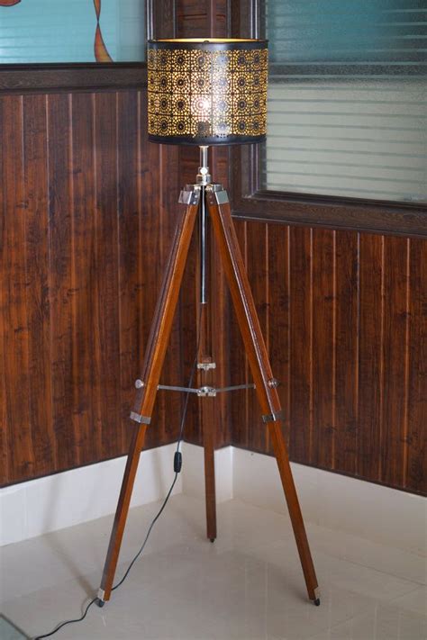 Find floor lamps products at discounted price at tradewheel.com. Classic Designer Nautical Tripod Wooden Floor Lamp by ...