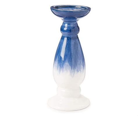 Broyhill Blue Ombre Ceramic Pillar Candle Holder 9 Candle Holders