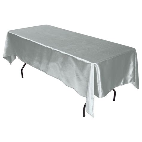 linentablecloth 60 x 102 inch rectangular satin tablecloth silver table cloth tablecloth