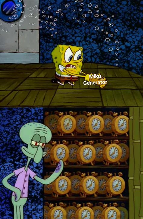 Spongebob Vs Squidward Alarm Clocks Meme Generator Piñata Farms The