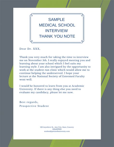 Medical School Interview Thank You Letters Mededits