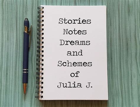 Personalized Journal Stories Notes Dreams And Schemes Etsy