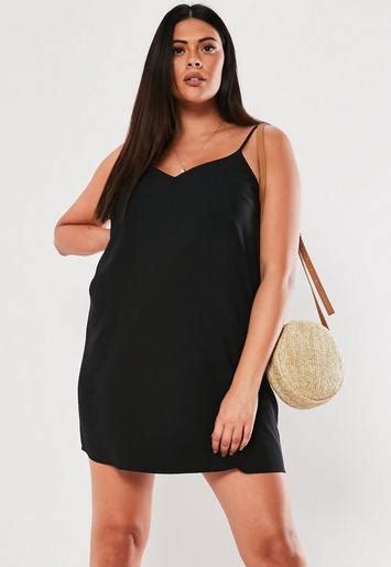 Missguided Plus Size Black Cami Shift Dress