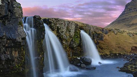 Kirkjufell 산맥의 아이슬란드 자연 풍경의 Hd 월페이퍼시사