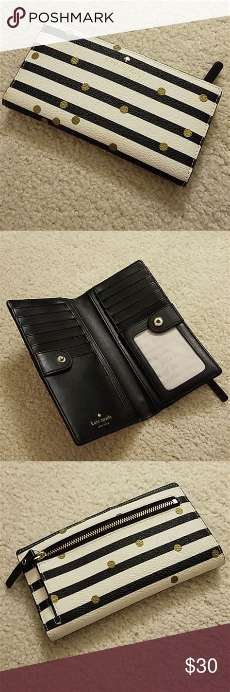 Pvc cards are more and more widely used in many applications, such as promoting, marketing, loyalty, hospitality, etc. Kate Spade wallet Black and white striped outside with random gold polka dots. All black inside ...