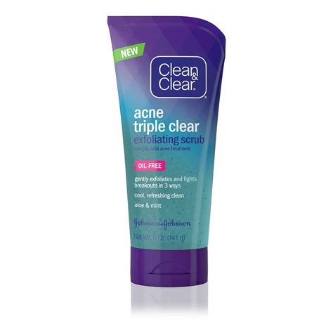 Clean And Clear Acne Triple Clear Exfoliating Facial Scrub 5 Oz