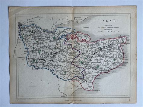 Kent England Vintage Railways And Stations Map Engraved Etsy