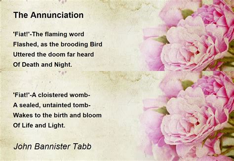 The Annunciation The Annunciation Poem By John Bannister Tabb