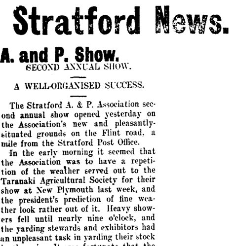 Stratford News A And P Show Tara Items National Library Of