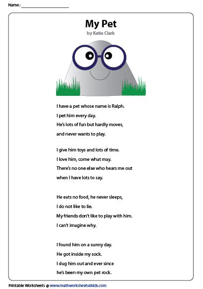 Poems For 3rd Graders With Questions