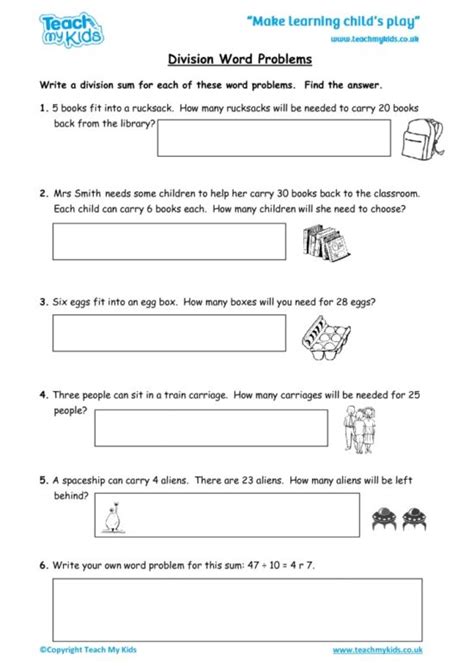 Division Word Problems Worksheets Grade 2