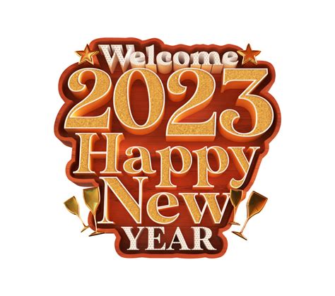 Feliz Año Nuevo 2023 Y Navidad Con Etiqueta 3d Render 16588911 Png