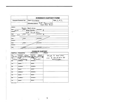Evidence Custody Form Example In Pdf Format C331 Studocu