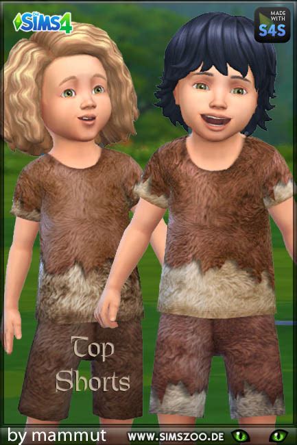 Blackys Sims 4 Zoo Fur Top And Shorts By Mammut • Sims 4 Downloads
