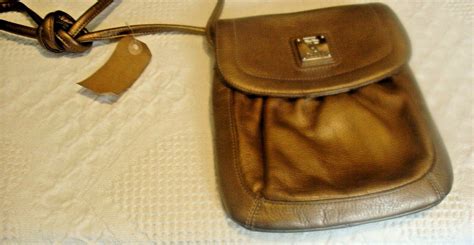 Authentic Tignanello Leather Crossbody X Metallic Gold Purse