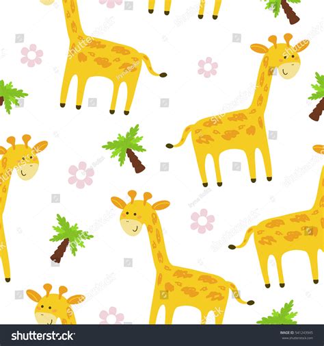 Cute Giraffe Pattern Print Kids Printable Stock Vector Royalty Free