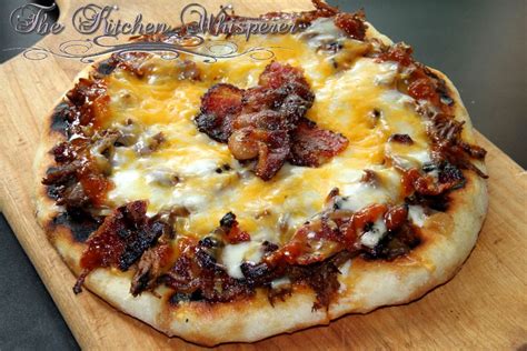 Indoor Grilled Bbq Beef Shortrib And Bacon Pizza