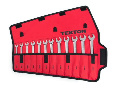 Flex Ratcheting Combination Wrench Set 12 Piece Pouch Tekton