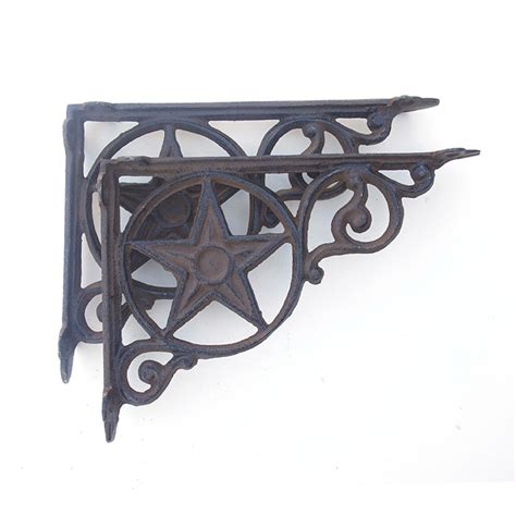 Shop with afterpay on eligible items. 2 CAST IRON RUSTIC STAR SHELF BRACKETS (SOLD IN SETS OF 2 ...