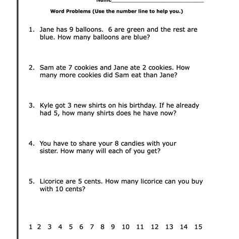 See lesson 1, problem 8. First Grade Math: Word Problems