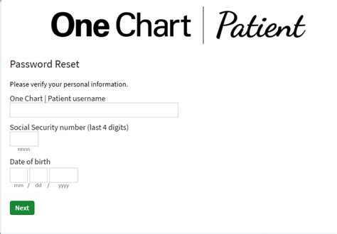 One Chart Patient Portal Login