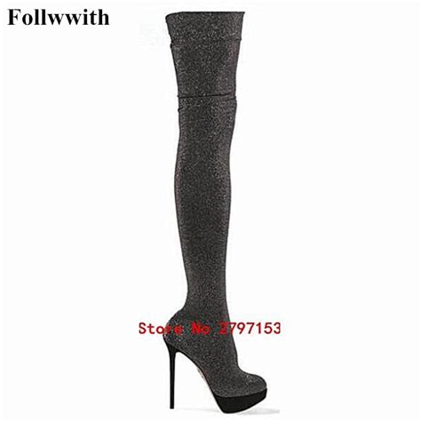 Spring Fashion Platform Slim Thigh Stiletto Heel Over The Knee Boots