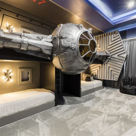 The wall mural just adds to the ambiance of this cool bedroom. Cool Star Wars Bedroom Décor Ideas - Interior Design Explained