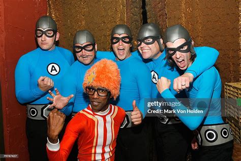 the aquabats and dj lance rock of yo gabba gabba attends the news photo getty images