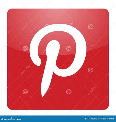 Pinterest Logo Icon In Red Social Media Icon Element Vector On White